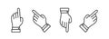 Computer Mouse click cursor. Mouse pointers set. Black vector icons of arrows and hands. Vector clipart. Royalty Free Stock Photo
